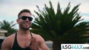 Gay jock neighbor destroys curious bisexual in raw fuck with deepthroat