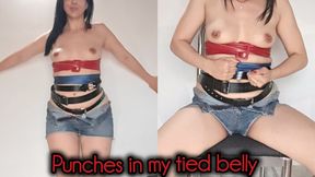 Punches in my tied belly