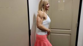 Walk Mini Skirt Tank Top High Heels