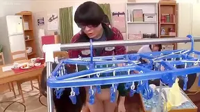 Naughty Japanese Student Fucked Doggystyle by Neighbor During Laundry Day