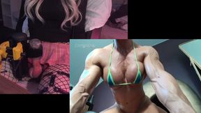femboy with extreme muscle fetish edged by female bodybuilder