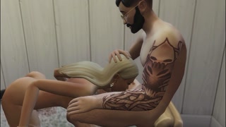 I'm a personal trainer and I fuck a busty blonde and aher young blonde voyeur friend