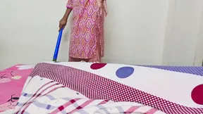 Indian boy bangs maid while stepmom watches