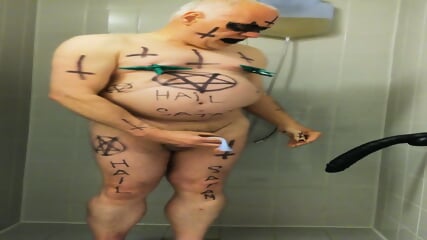 satan slave takes an extreme urine enema