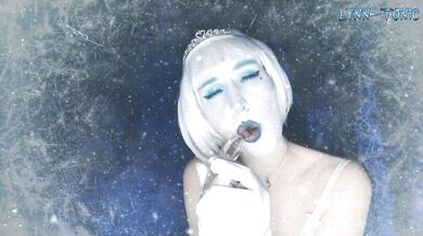 The Snow Queen consumed by a higher dimension in gothic cyberpunk lingerie