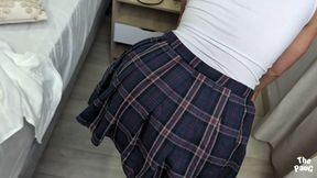 Latina student with big ass thought they were only going to watch TV