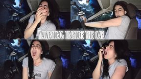 Yawning inside the car