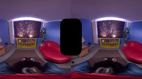Hot girlfriend sucks and rails in a superhero themed VR session