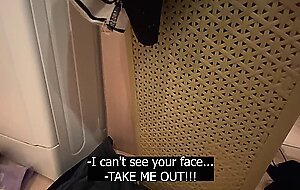 Step sister stuck in the basket & i cum in her pussy
