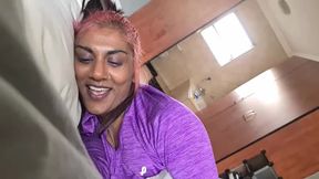 POV, my desi self talking dirty as I suck and fuck a dildo pretending that it's your cock instead