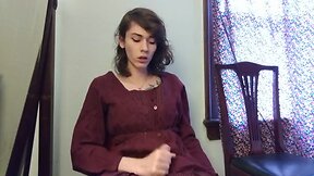 Cd in nice classic dress filming herself