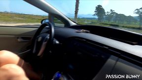 public adventure with horny driver girl and her new vibrator on the road - passionbunny