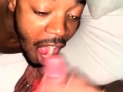 Gay blowjob big cock Dude groans like a lady