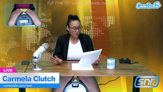 Hot Latina news anchor masturbation on air
