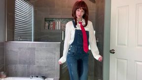 uraraka ochako wetting blue jean overalls & panties sage eldritch