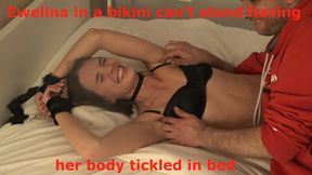 Ewelina in a bikini cant stand having her body tickled in bed