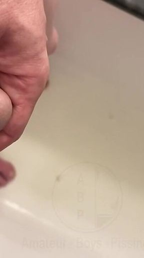 Amateur Boy Pissing, with Close-up and Good Quality Slow Motion of the Load of Pee Coming Out of the Pee-hole (urethra)