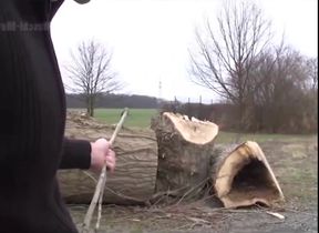 Mouth Stuffed Full of Cock While Fingers Rub Clit