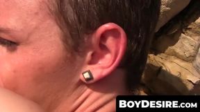 POV mountain adventure with a barebacked, creamed twink ass