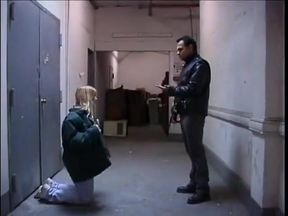 Blonde with huge bruised tits is teased by female temptresses in bondage dungeon