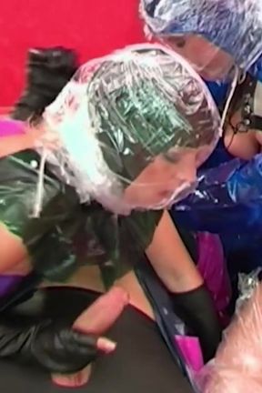 Special fetish, fucking wrapped in plastic
