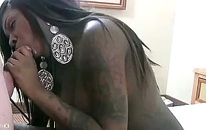 Ebony harlot tatiyana fox sucks and fucks white guy