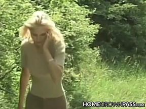 Lusty lesbian chicks have a wild muff diving action outside