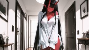 Red Skin Oni Girl Gets Completely Ruined. Hentai Animation (AI)