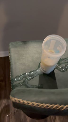 Big Dicked White Bodybuilder Cums Into His Own Protein Shake
