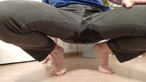 Desperate Male Peeing in Jeans - Feet Fetish