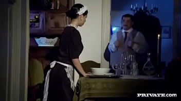 Jessyka the Maid Gets a Hard Anal Pounding While Setting the Table