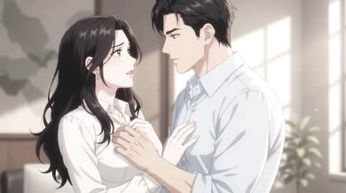 Hentai boss steals Japanese wife as cuckold husband shares her in office