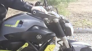 A Client Gives A Massage With His Motorcycle Until He Ejaculates, Sperm On The Front