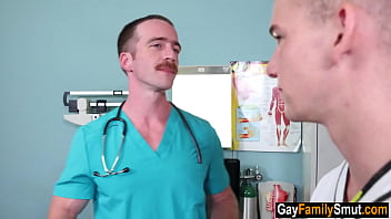 Gay stepson examinded and fucked by doctor stepdad