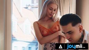 A tricky producer invites small-tits blonde lady for a casting. The test for a casting is is licking her pussy and a horny fuck.