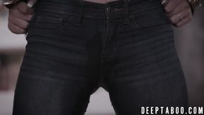 April Aniston gets drilled hard by stepdad Mr Pete while stepdaughter is out