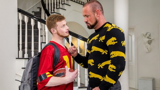 Stepdad is pick up his new stepson to take him to sex practice