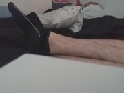 Relaxing with my ankle socks and bare feet