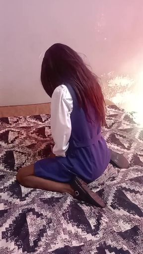 19 Year Old Teen Pillow Humping in Uniform