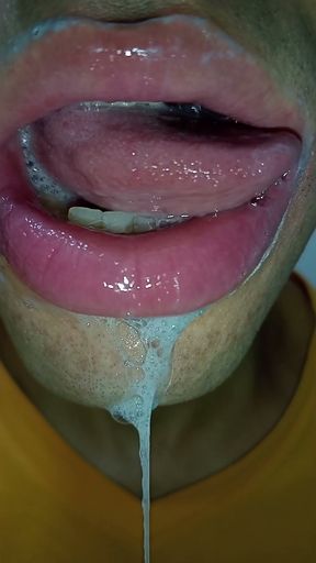 I want your milk in my mouth, tongue, long tongue fetish, sloopy, long tongue blowjob   Clip 2