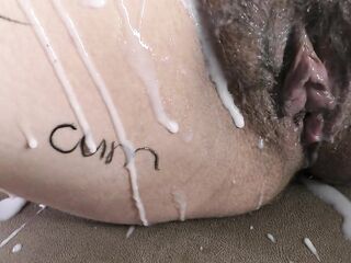 Cuckold hubby discovered his preggo cheating wife after no-fuck-rubber group sex overspread in cum and smutty body writings!