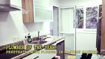 Horny Plumber Fucks Tight Ass Bareback for Payment