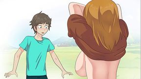 Peasant Shows Boobs To Steve ! Hentai, Cartoon, Parody !