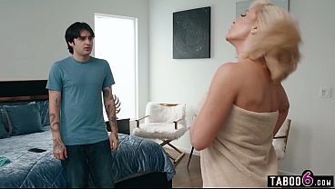 MILF stepmom caught getting a BBC in her daughter's room