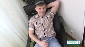 Skinny Cock Stroker Angel R Shows Off His Abs And Ass Hole!