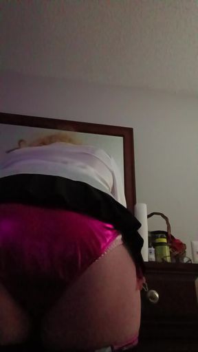 Satin panties upskirt