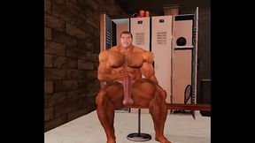 muscle bull derek poundstone naked in locker room