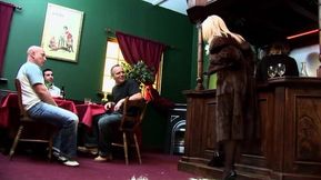 Busty blonde wife gets rough fucked by her husband and his boss