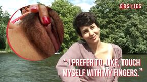 Ersties - Cute Anais Plays With Her Bushy Beaver in the Middle of a Lake