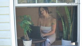 Tiny Man Spys on Giantess